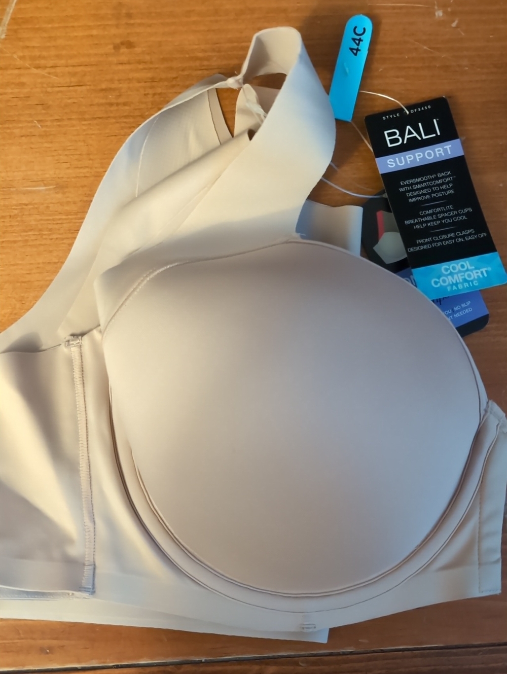2 Bali Cool Comfort Front Close Underwire T-Shirt Bra - Light Beige